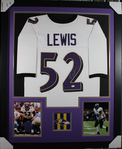 ray-lewis-framed-autographed-white-jersey – Midwest Memorabilia