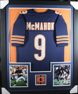 jim-mcmahon-framed-autographed-navy-jersey