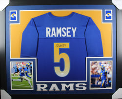 jalen-ramsey-framed-autographed-blue-jersey