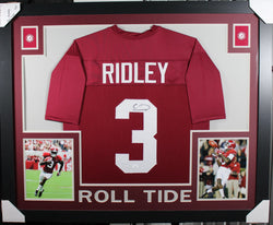 calvin-ridley-framed-autographed-crimson-jersey