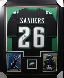 miles-sanders-framed-autographed-black-jersey