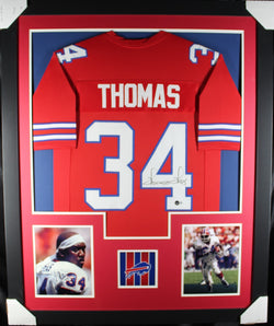 Thurman Thomas framed autographed red jersey