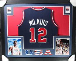 dominique-wilkins-framed-autographed-usa-blue-jersey