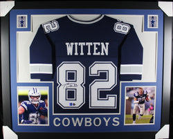 Jason Witten framed autographed blue jersey